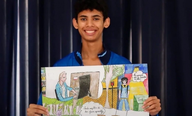Aluno de Itaperuna alcança 1º lugar em concurso de desenho
